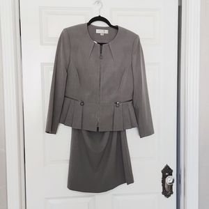 Gray Tahari Skirt Suit